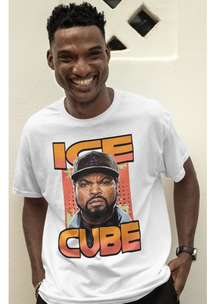Unisex Ice Cube Baskılı T-Shirt Oversize Cube Rap Temalı Tişört fiyatları