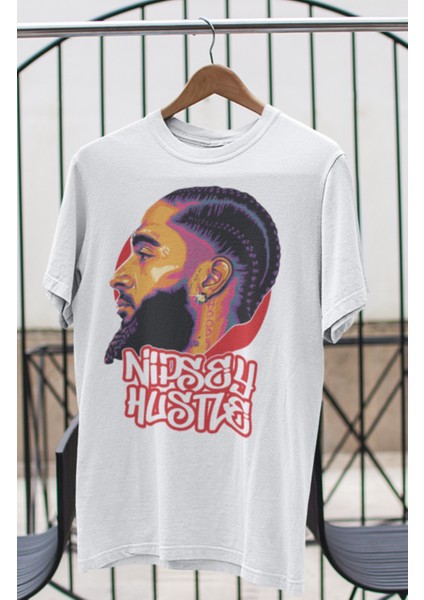 Unisex Hussle Oversize Nipsey Rap Temalı T-Shirt