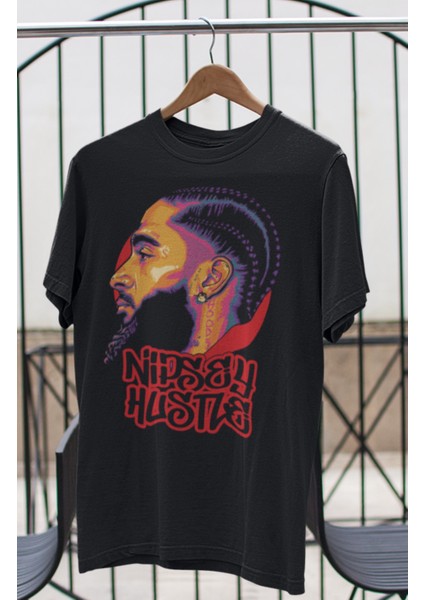 Unisex Hussle Oversize Nipsey Rap Temalı T-Shirt