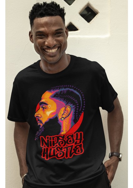 Unisex Hussle Oversize Nipsey Rap Temalı T-Shirt fiyatları