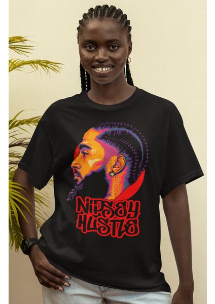 Unisex Hussle Oversize Nipsey Rap Temalı T-Shirt modelleri