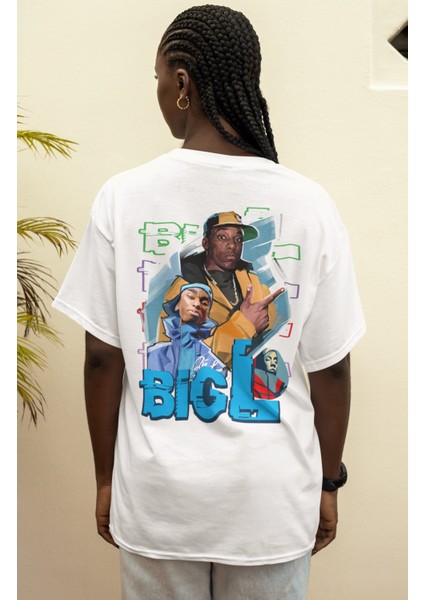 Oversize Rapper Big- L Sırt Baskılı T-Shirt Unisex Rap Music modelleri