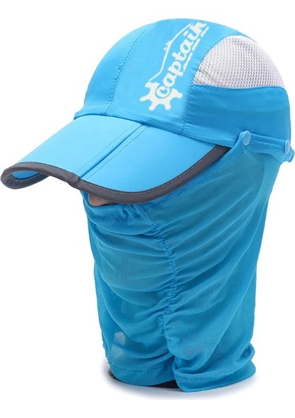 Fisherman Style Cap Jf-07 Katlanır Fileli Şapka + Çıkarılabilir Yüz Koruma