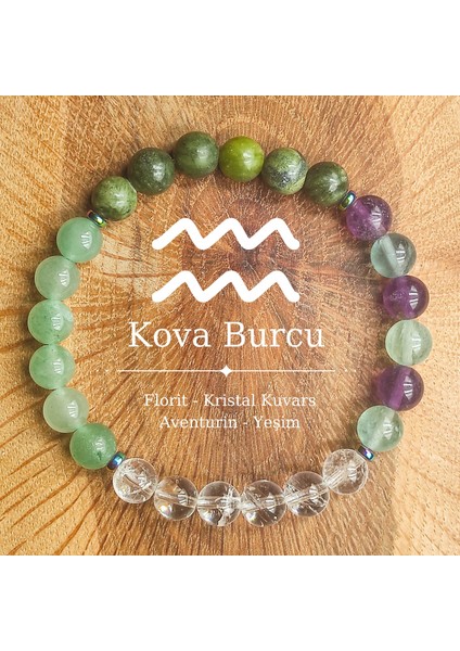 Kova Burcu Doğal Taş Bileklik