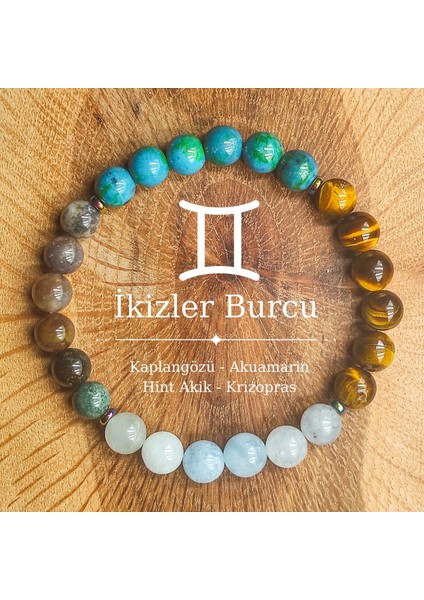 Ikizler Burcu Doğal Taş Bileklik