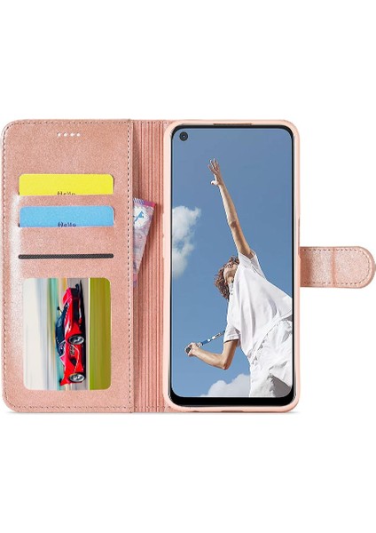 Oppo A74 4G/A95 4g Kart Yuvaları Cüzdan Tutucu Buzağı Doku (Yurt Dışından) modelleri