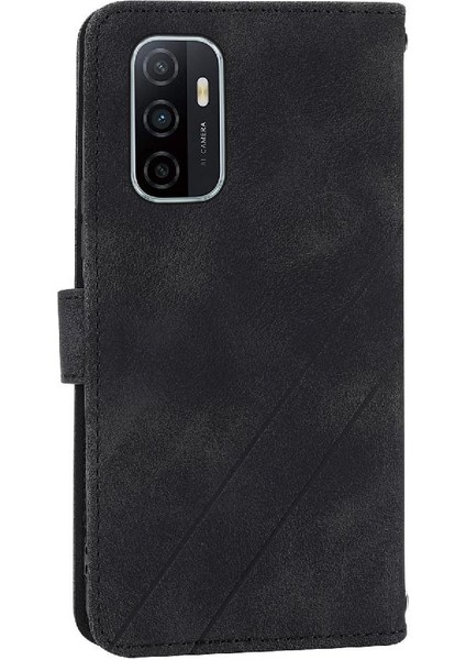Oppo A56 5g Için Filp Durumda Tam Koruma Kickstand Pu Deri Kayış Kartı (Yurt Dışından)