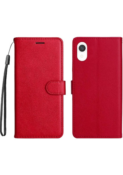 Samsung Galaxy A23E Klasik Katı Renk Için Flip Case Kart Yuvası ile Yüksek (Yurt Dışından)
