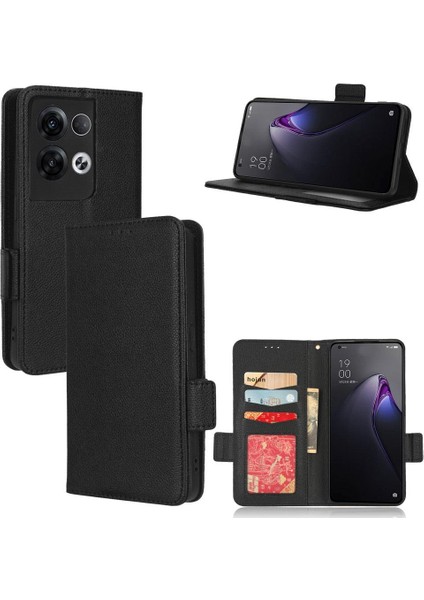 Oppo Için Kılıf Oppo 8 5g Pu Deri Yan Toka Manyetik Kart Yuvaları Tutucu (Yurt Dışından)