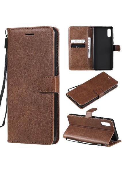 Kart Yuvası Klasik Düz Renk ile Samsung Galaxy A02/M02 Için Flip Case (Yurt Dışından)