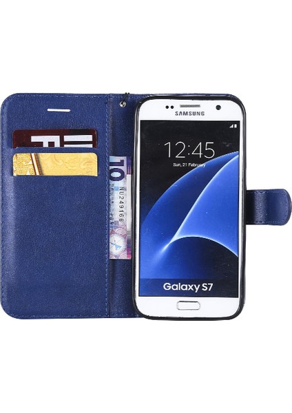 Samsung Galaxy S7 Klasik Düz Renk Iş Cüzdan Telefon Için Flip Case (Yurt Dışından)