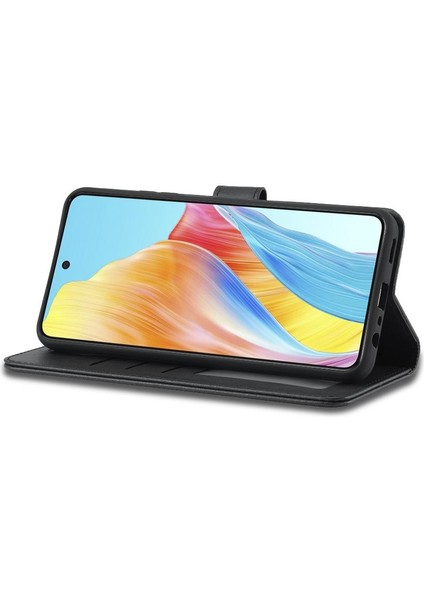 Tutucu Kart Yuvaları ile Oppo A78 4g Için Kılıf Cüzdan Buzağı Doku Flip Case (Yurt Dışından) modelleri