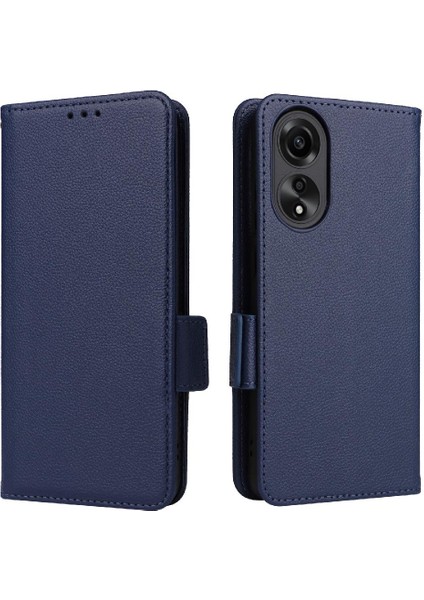 Oppo A78 4g Kart Yuvaları Için Kılıf Tutucu Pu Deri Cüzdan Yan Toka (Yurt Dışından)