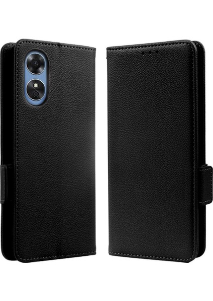 Oppo A17/A17K Manyetik Cüzdan Kart Yuvaları Için Kılıf Tutucu Pu Deri Yan (Yurt Dışından)
