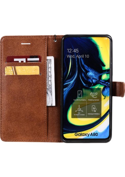 Samsung Galaxy A80 Için Flip CASE/A90 Yüksek Kaliteli Deri Iş Cüzdan (Yurt Dışından)