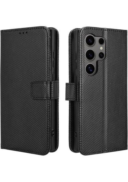 Samsung Galaxy S24 Ultra Kickstand Kapak Manyetik Cüzdan Kartı Için Kılıf (Yurt Dışından)