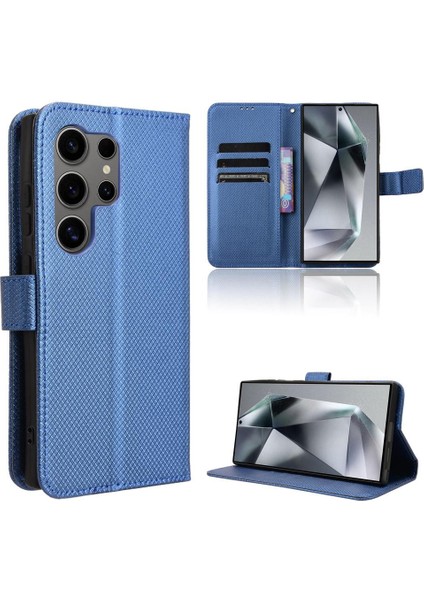 Samsung Galaxy S24 Ultra Kickstand Kapak Manyetik Cüzdan Kartı Için Kılıf (Yurt Dışından)