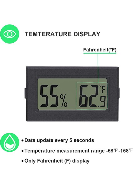 Paket Mini Higrometre Termometre LCD Ekran Termometre Higrometre (Yurt Dışından)