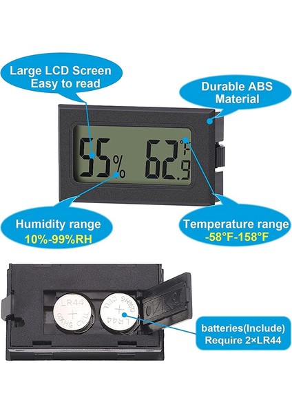 Paket Mini Higrometre Termometre LCD Ekran Termometre Higrometre (Yurt Dışından)