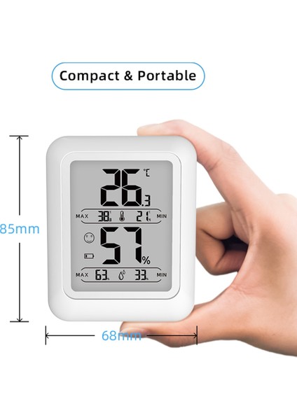 Mini Dijital Termometre Higrometre Sensörü Kapalı Oda Monitörü (Yurt Dışından)