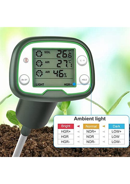 Dijital Toprak Termometresi 4'ü 1 Arada Toprak Test Cihazı Toprak Termometresi (Yurt Dışından)