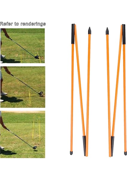 2x Eğ Çubukları, Ş Düzeltici Düzeltici Turuncu Için Golf Hizalama Çubuklarıımcı Olur (Yurt Dışından)