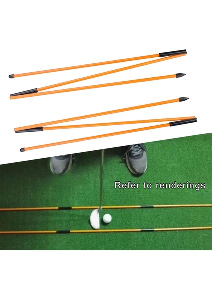 2x Eğ Çubukları, Ş Düzeltici Düzeltici Turuncu Için Golf Hizalama Çubuklarıımcı Olur (Yurt Dışından)