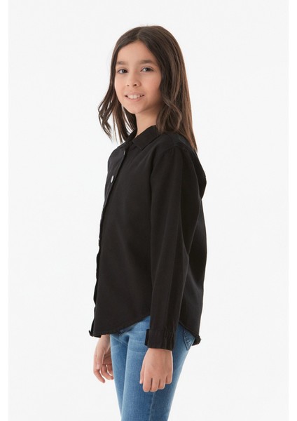 Basic Düğmeli Kız Çocuk Gömlek modelleri