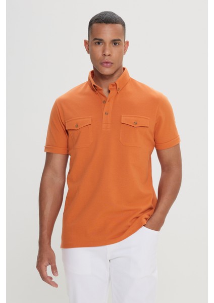 Slim Fit Dar Kesim %100 Pamuk Polo Yaka T-Shirt