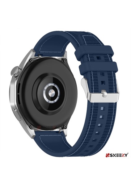 Huawei Watch Gt4 46MM Ile Uyumlu 22MM Dikiş Desenli Dokuma Silikon Kordon