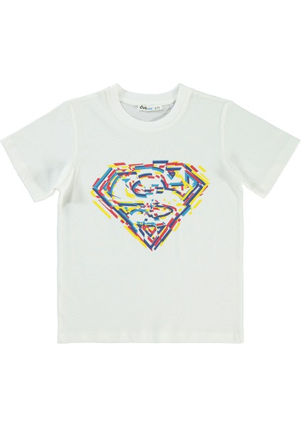 Erkek Çocuk T-Shirt 10-13 Yaş Ekru