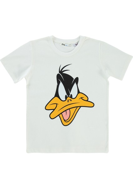 Erkek Çocuk T-Shirt 6-9 Yaş Ekru