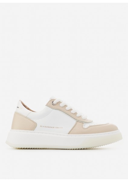Beyaz Krem Kadın Deri Sneaker ASAZHWW1540NUW