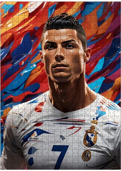 Ahşap Mdf Puzzle Yapboz Cristiano Ronaldo Futbolcu 500 Parça 50*70 cm