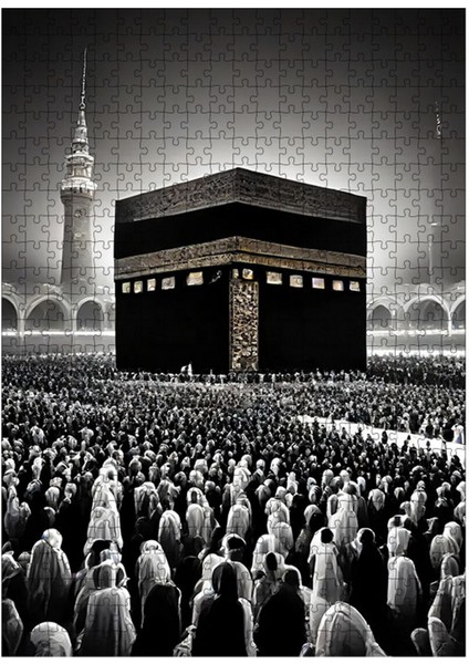 Ahşap Mdf Puzzle Yapboz Siyah Beyaz Kabe 500 Parça 50*70 cm