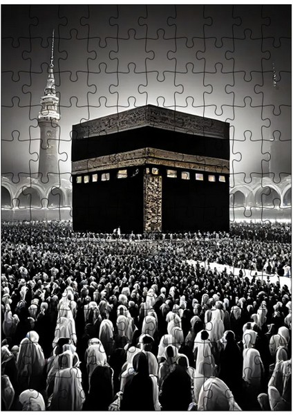 Ahşap Mdf Puzzle Yapboz Siyah Beyaz Kabe 120 Parça 25*35 cm