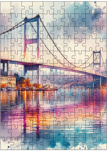 Karizma Tablo Ahşap Mdf Puzzle Yapboz Boğaziçi Köprüsü 120 Parça 25*35 cm