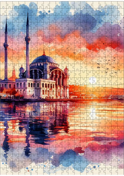 Karizma Tablo Ahşap Mdf Puzzle Yapboz Ortaköy Camii 500 Parça 50*70 cm