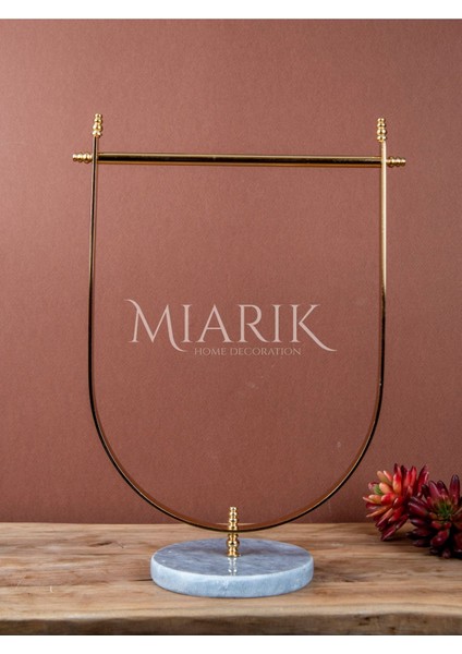 Miarik Design Mermer Tabanli Pirinç El Havluluk Gold