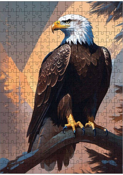 Karizma Tablo Ahşap Mdf Puzzle Yapboz Daldaki Kartal 255 Parça 35*50 cm