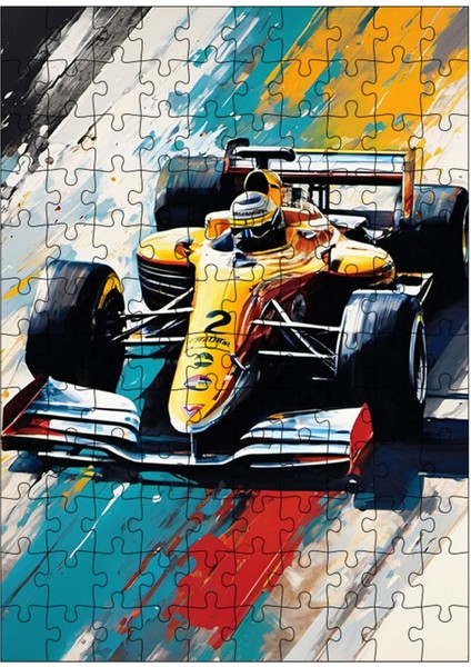 Ahşap Mdf Puzzle Yapboz Retro Formula 1 120 Parça 25*35 cm