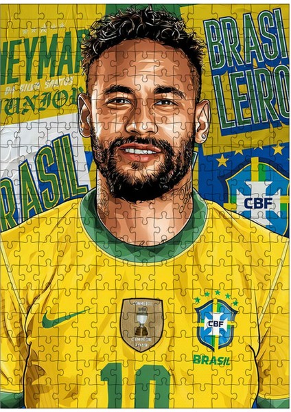 Ahşap Mdf Puzzle Yapboz Neymar Futbolcu 255 Parça 35*50 cm