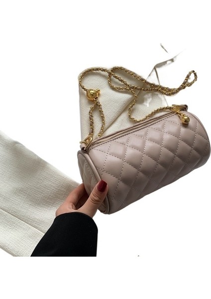 Zincir Çanta Omuz Çantası Crossbody Çanta Silindir Çanta (Yurt Dışından)