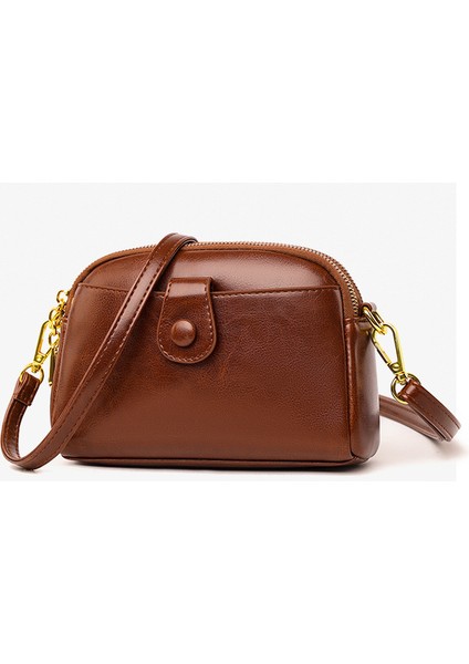 Yumuşak Deri Çanta Cep Telefonu Çantası Omuz Çantası Crossbody Çanta (Yurt Dışından)