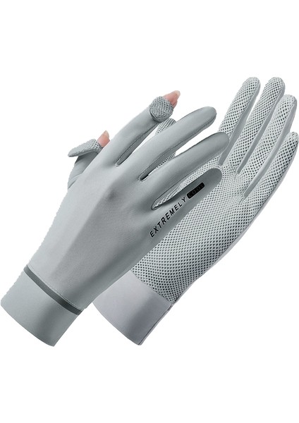 Kadınlar Için Yaz Güneş Koruma Eldivenleri Açık Spor Bisiklet Sürme Kaymaz Nefes Ince Buz Ipek Parmaksız Dokunmatik Ekran Eldiveni (Yurt Dışından)