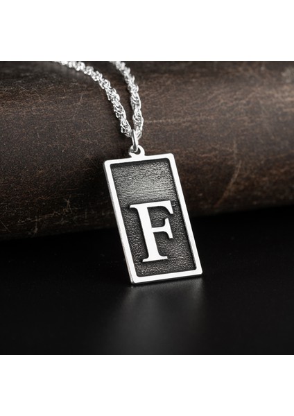 Erkek Özel Tasarım 925 Ayar Gümüş F Harf Kolye fiyatları