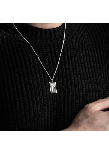 Erkek Özel Tasarım 925 Ayar Gümüş F Harf Kolye fırsatları