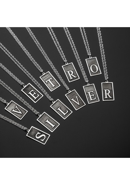 Erkek Özel Tasarım 925 Ayar Gümüş N Harf Kolye indirimleri