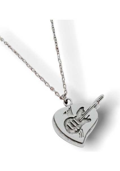 Gitar Nota Kalp Kolye