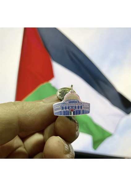 Mescidi Aksa ( Filistin Kudüs ) Metal Yaka Rozeti 12 Adet